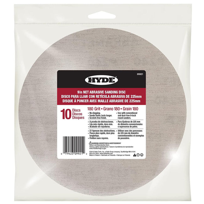 Hyde Net Abrasive Wall Sanding Discs 9" 180 Grit 10 Pack